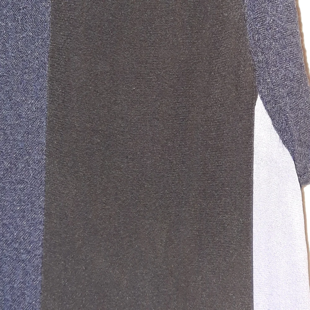 REBECCA TAYLOR Colorblock Shift Dress Rolled Cap Sleeves Navy Black Lavender 6 M - Picture 8 of 13